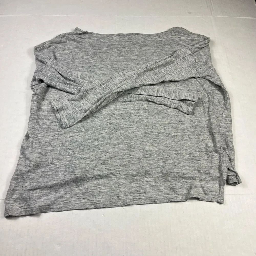 VinceâWomen Slub Linen Sweater Gray Breathable Layering Relaxed Fit Pullover L - Picture 10 of 11